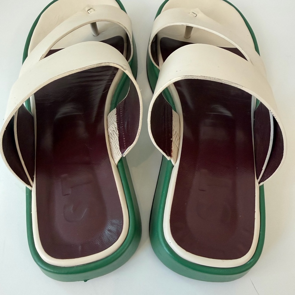 Staud sandals cream and green size 39 (9) - Picture 3 of 7